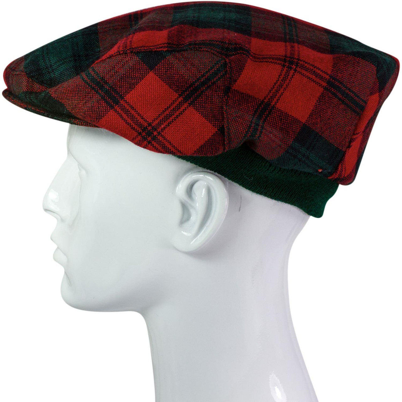 Mens Tartan Flat Cap Kerr Modern Tartan Plaid Design Mens and Womens One size Elasticated Band Comfort Fit Scottish Made