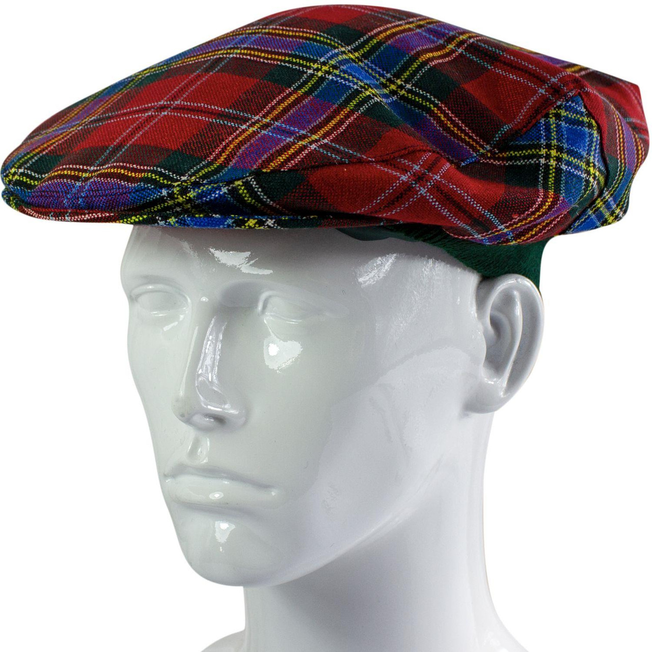 Mens Tartan Flat Cap MacLean of Duart Modern Tartan Plaid Design Mens and Womens One size Elasticated Band Comfort Fit Scottish Made