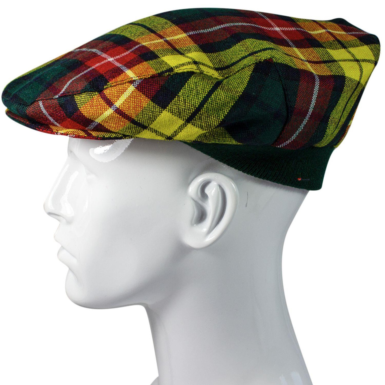 Mens Tartan Flat Cap Buchanan Modern Tartan Plaid Design Mens and Womens One size Elasticated Band Comfort Fit Scottish Made