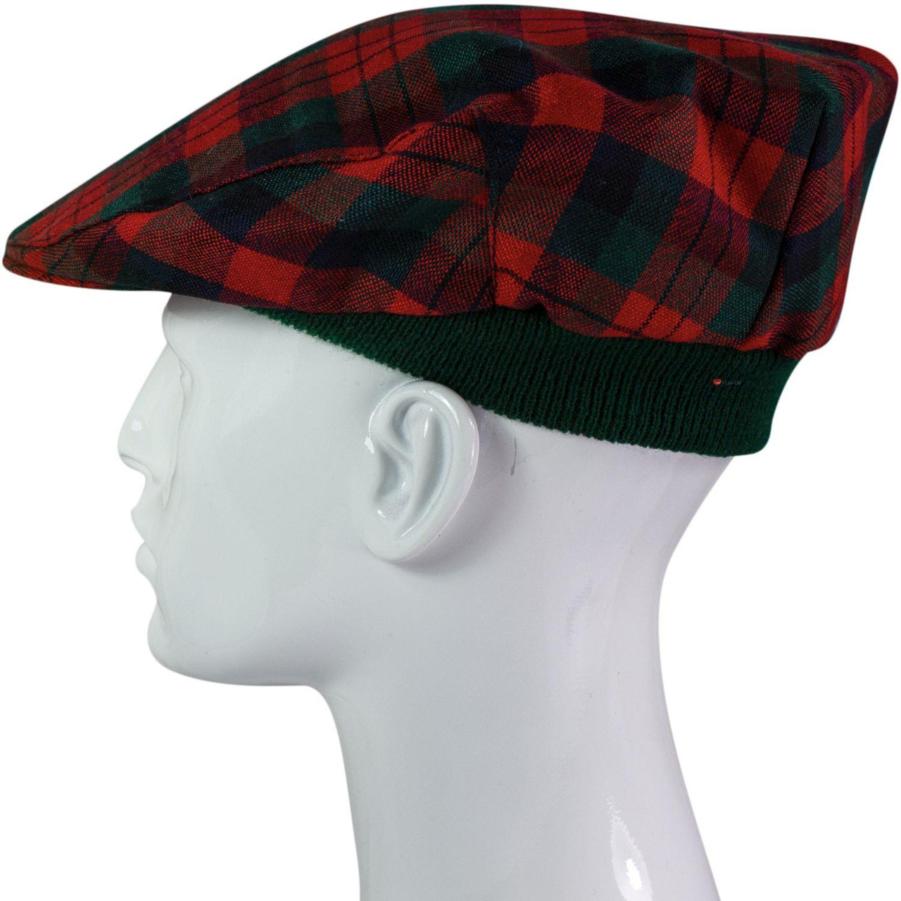 Mens Tartan Flat Cap MacDuff Modern Tartan Plaid Design Mens and Womens One size Elasticated Band Comfort Fit Scottish Made