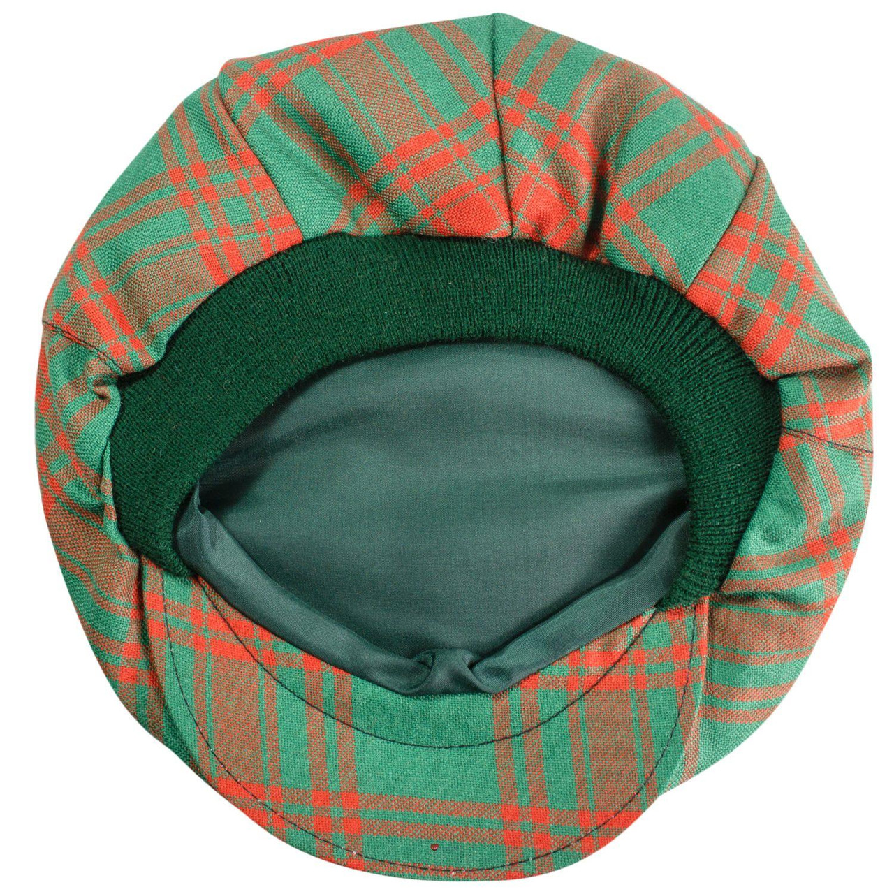 Mens Tartan Flat Cap Menzies Green Ancient Tartan Plaid Design Mens and Womens One size Elasticated Band Comfort Fit Scottish Made