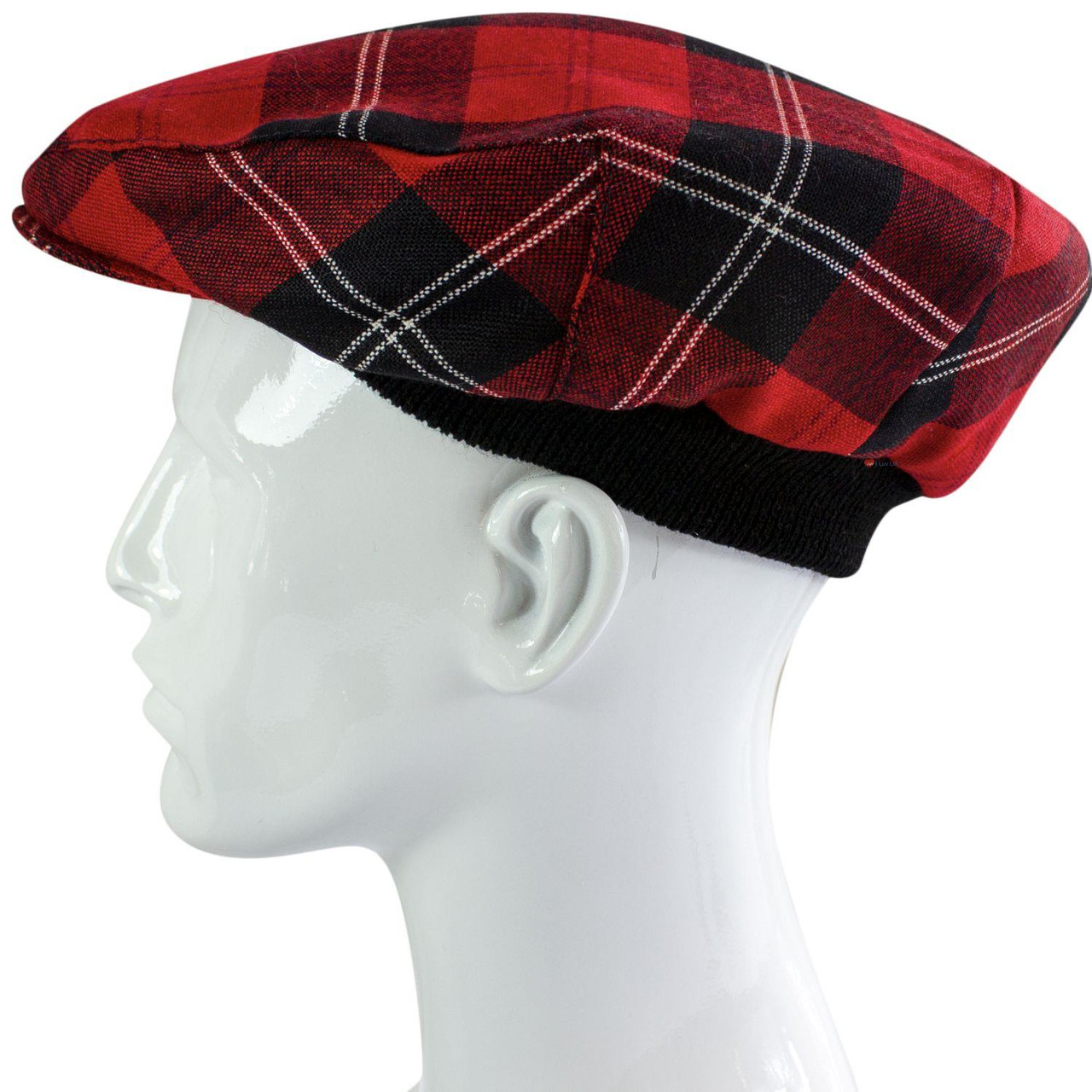 Mens Tartan Flat Cap Ramsay Modern Tartan Plaid Design Mens and Womens One size Elasticated Band Comfort Fit Scottish Made