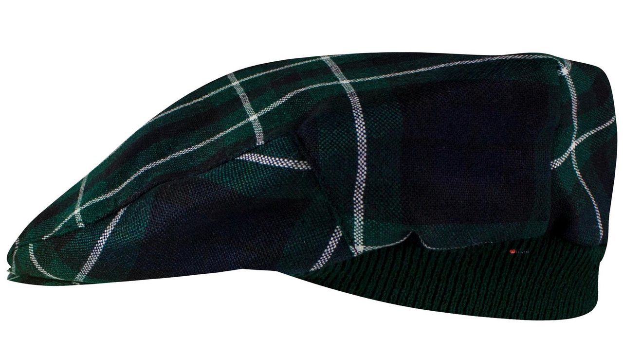 Mens Tartan Flat Cap Graham of Montrose Modern Tartan Plaid Design Mens and Womens One size Elasticated Band Comfort Fit Scottish Made