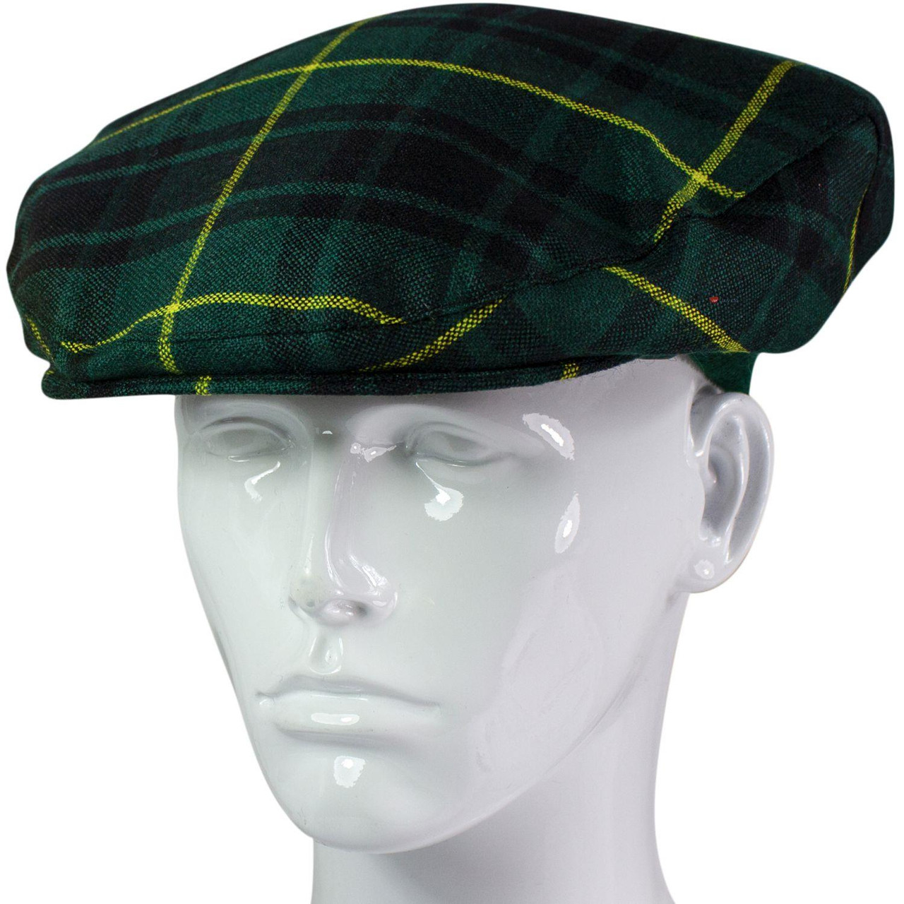 Mens Tartan Flat Cap MacArthur Modern Tartan Plaid Design Mens and Womens One size Elasticated Band Comfort Fit Scottish Made