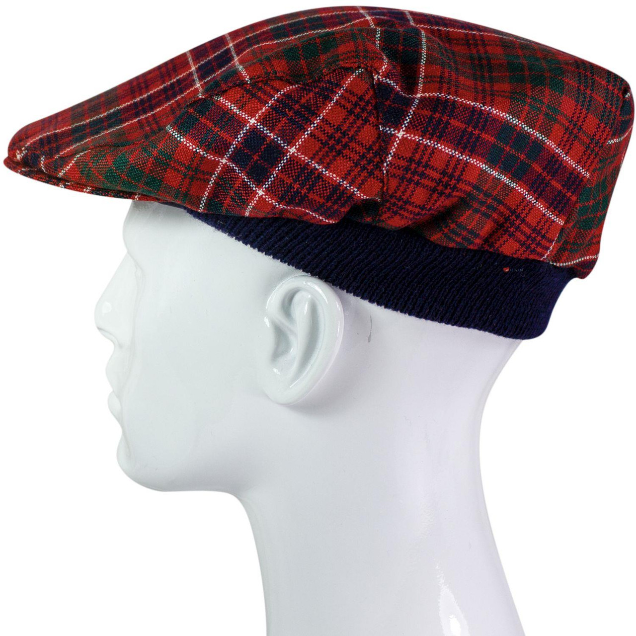 Mens Tartan Flat Cap MacRae Modern Tartan Plaid Design Mens and Womens One size Elasticated Band Comfort Fit Scottish Made