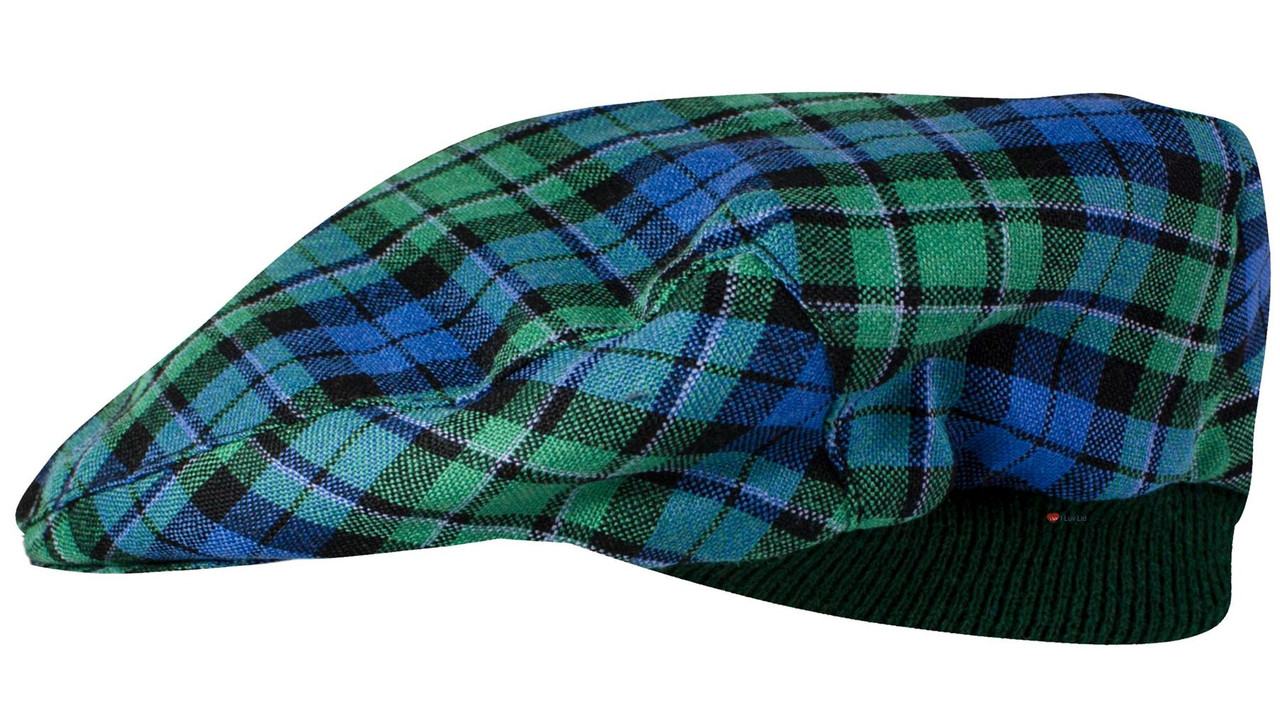 Mens Tartan Flat Cap MacCallum Ancient Tartan Plaid Design Mens and Womens One size Elasticated Band Comfort Fit Scottish Made