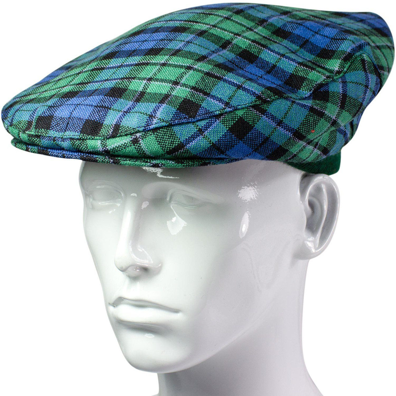 Mens Tartan Flat Cap MacCallum Ancient Tartan Plaid Design Mens and Womens One size Elasticated Band Comfort Fit Scottish Made