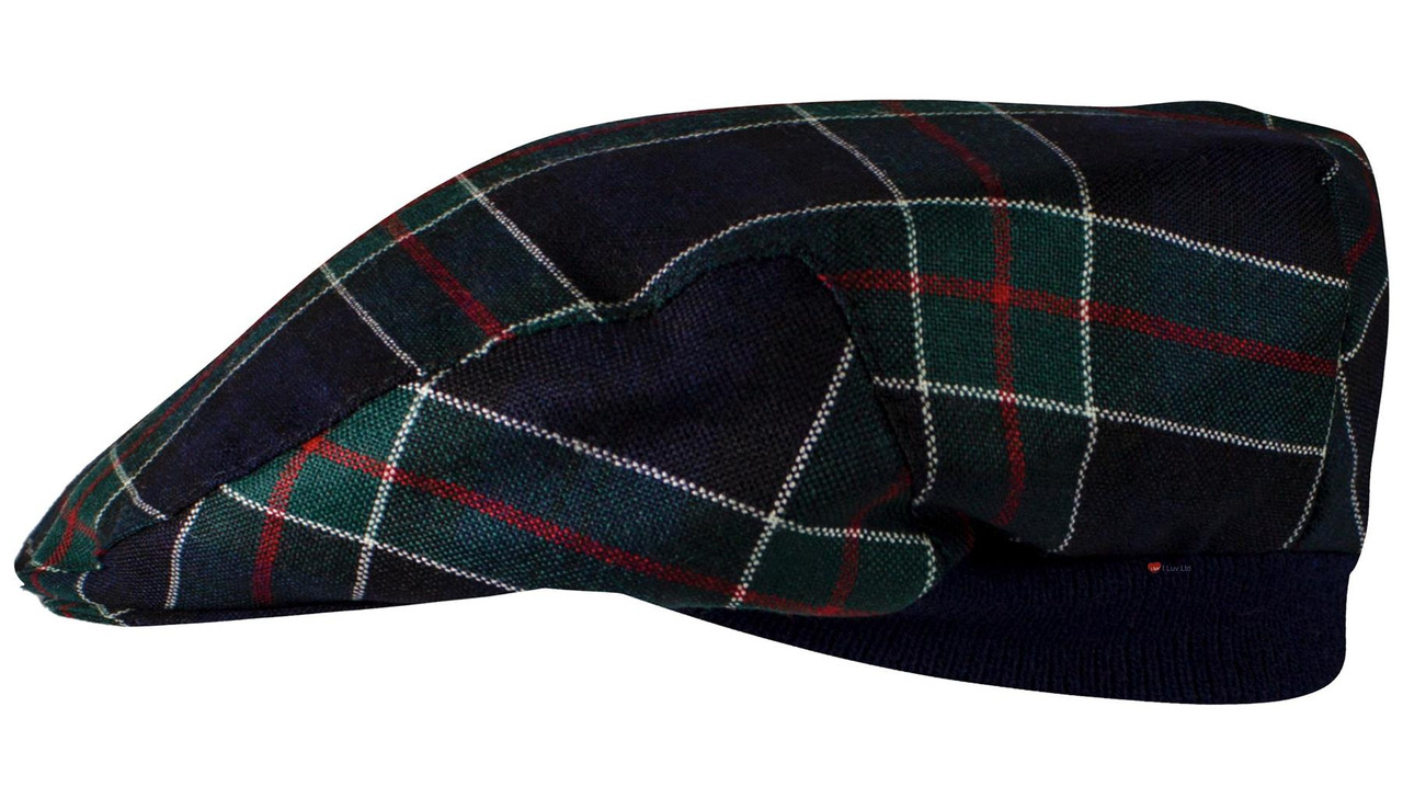 Mens Tartan Flat Cap Colquhoun Modern Tartan Plaid Design Mens and Womens One size Elasticated Band Comfort Fit Scottish Made
