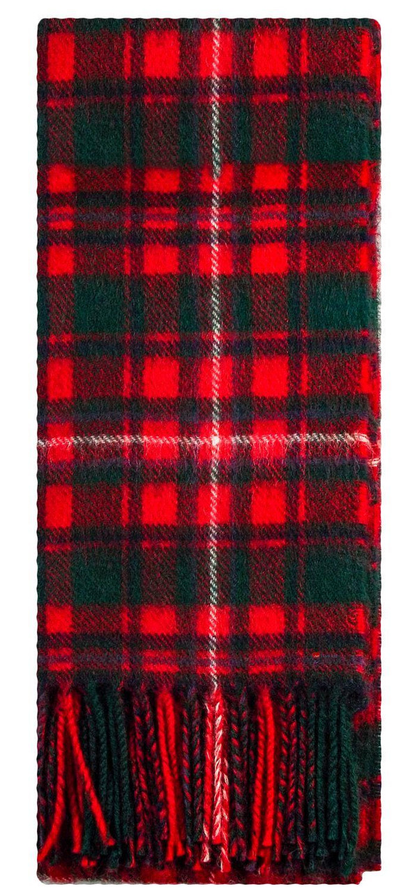 Lambswool Scarf & Flat Cap Matching Gift Set MacKinnon Red Modern Tartan Plaid One Size