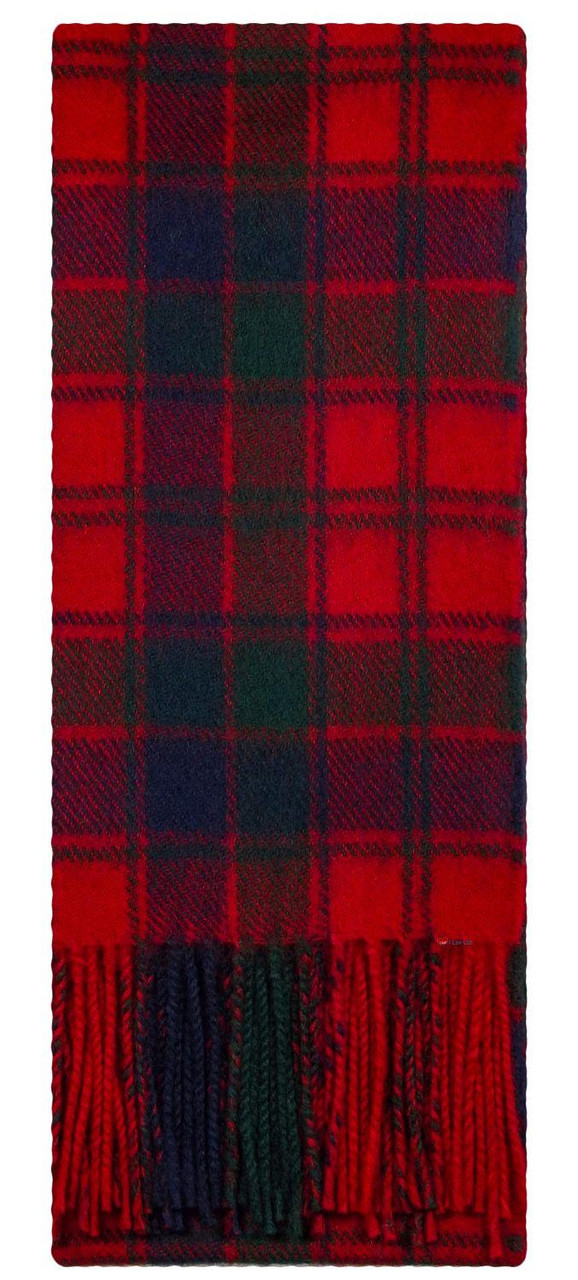 Lambswool Scarf & Flat Cap Matching Gift Set Robertson Red Modern Tartan Plaid One Size