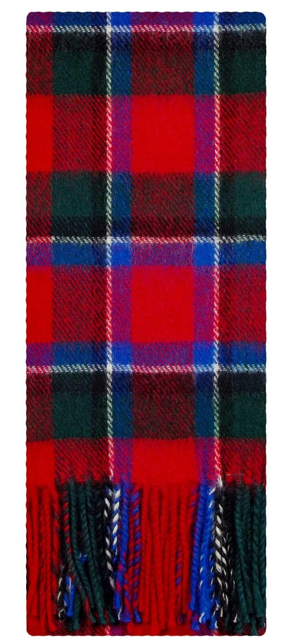Lambswool Scarf & Flat Cap Matching Gift Set Sinclair Red Modern Tartan Plaid One Size
