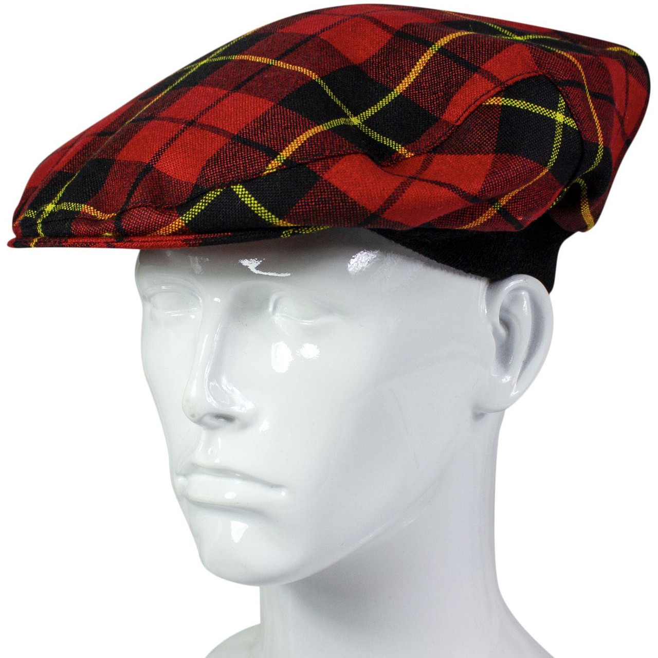 Lambswool Scarf & Flat Cap Matching Gift Set Wallace Modern Tartan Plaid One Size