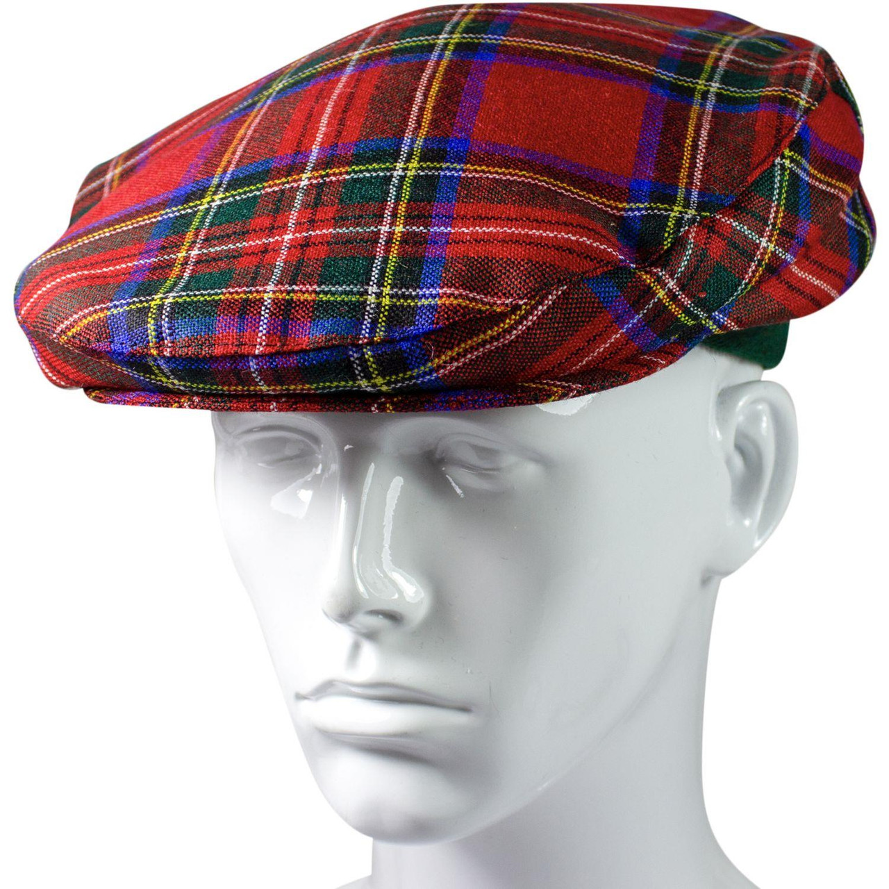 Lambswool Scarf & Flat Cap Matching Gift Set Stewart Royal Modern Tartan Plaid One Size