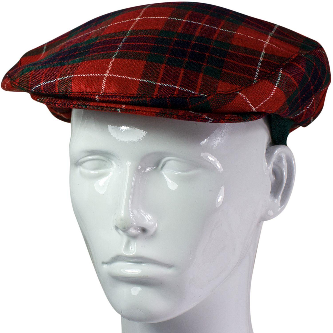 Lambswool Scarf & Flat Cap Matching Gift Set Fraser Red Modern Tartan Plaid One Size