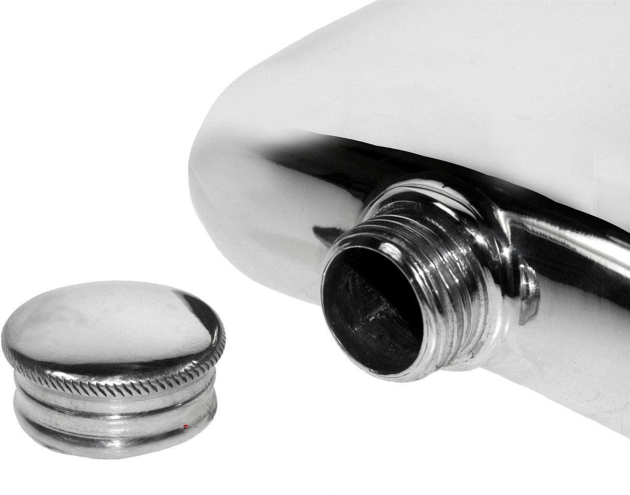 Hip Flask Kidney Shaped Pewter 6oz Double Horizontal Celtic Bands Bright Polished Finish Made in the UK