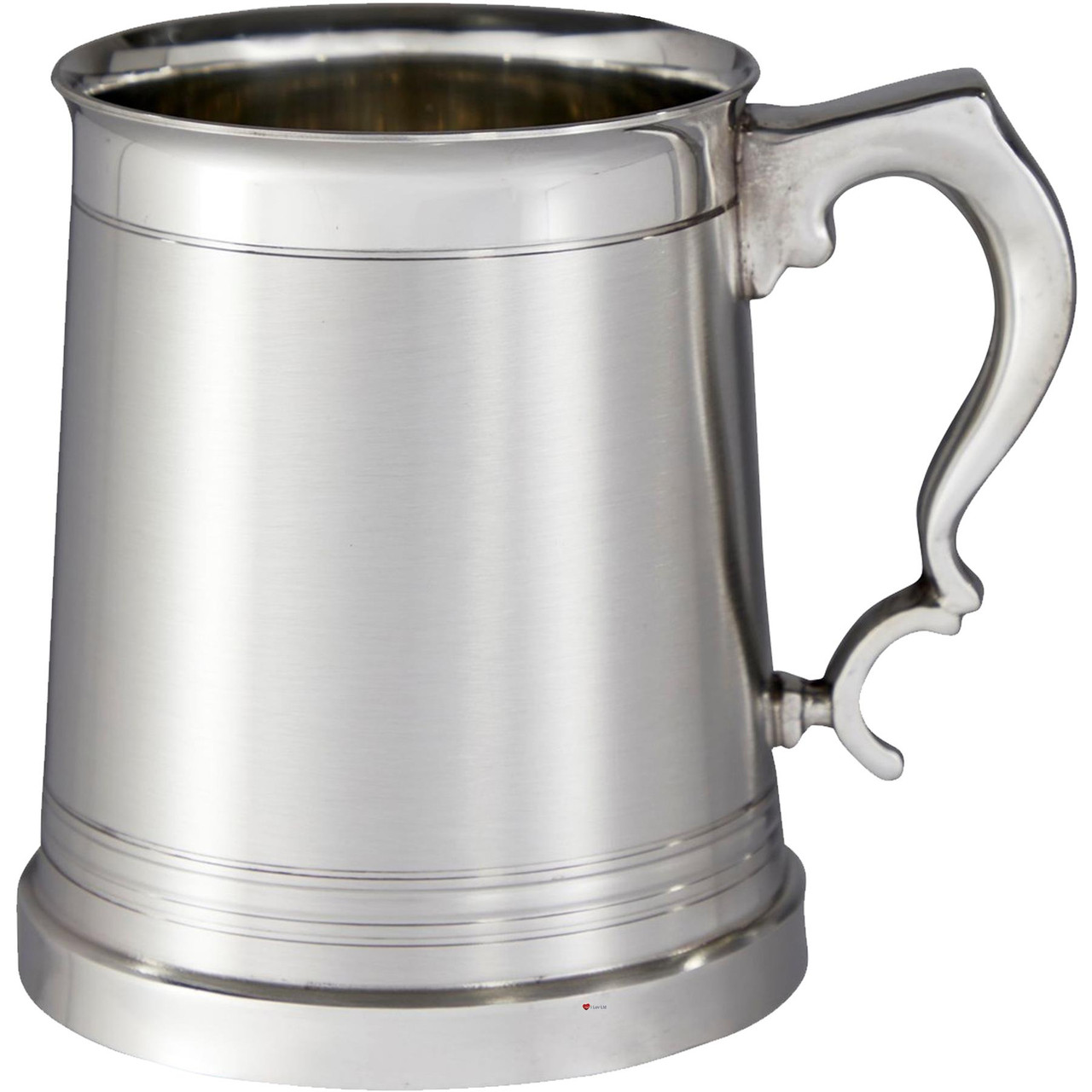 Pewter Extra Heavy Tankard 1 Pint Lanark Satin with Bright Detail