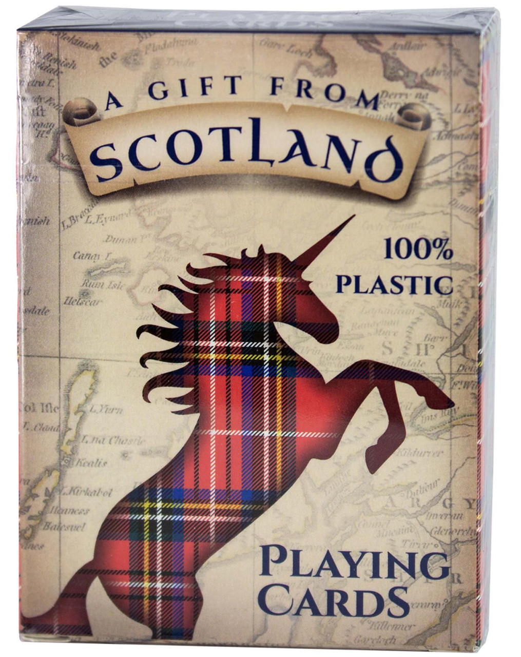 Red Tartan Scottish Playing Cards Durable Tartan Royal Stewart Design