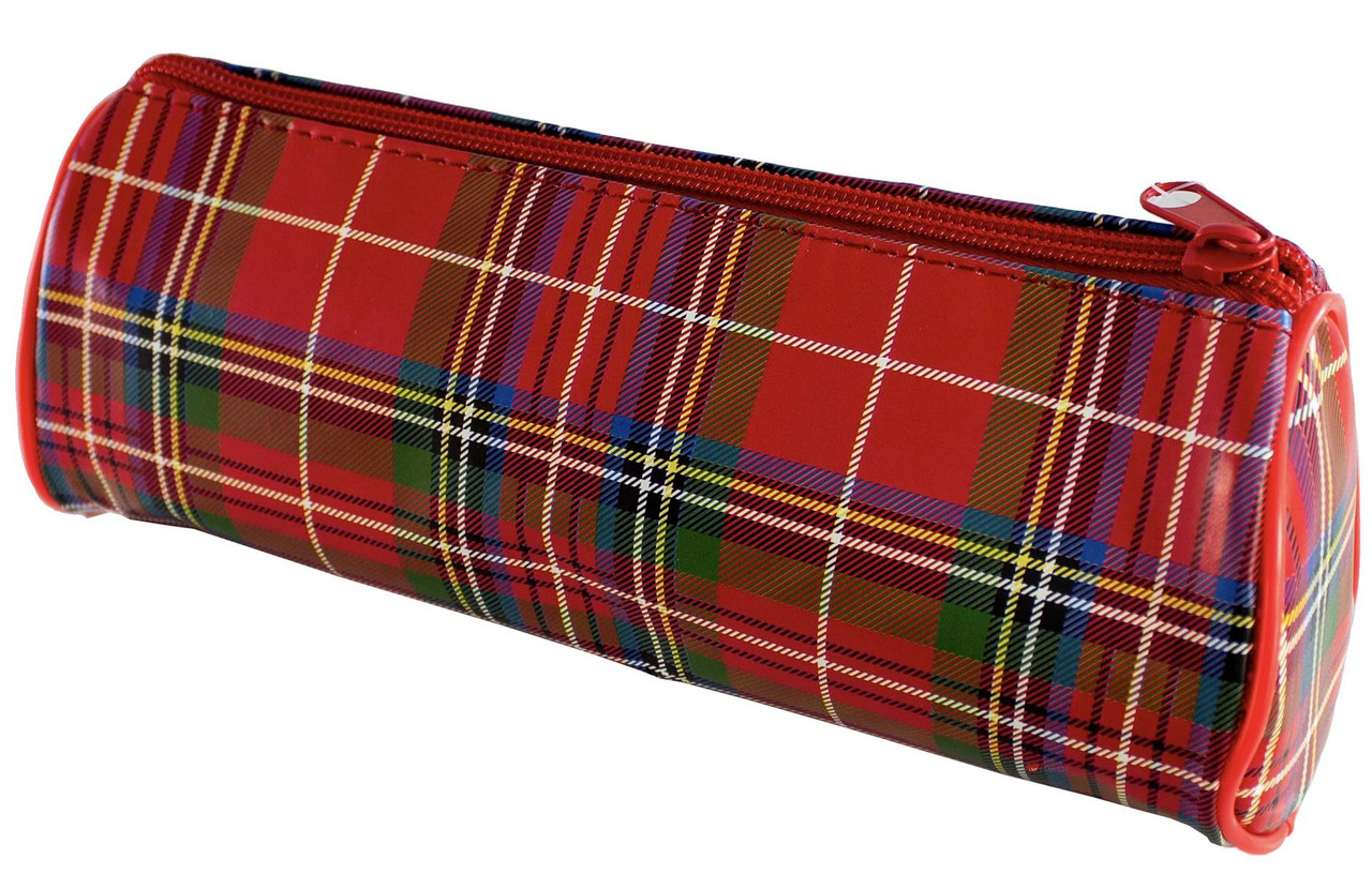 Red Tartan Pencil Case Scottish Royal Stewart Tartan