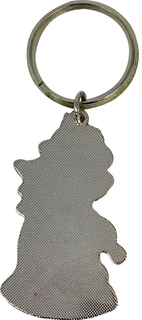 Scottish Souvenir Keyring Fun Nessie with Bagpipes Green Colour on Brass Metal