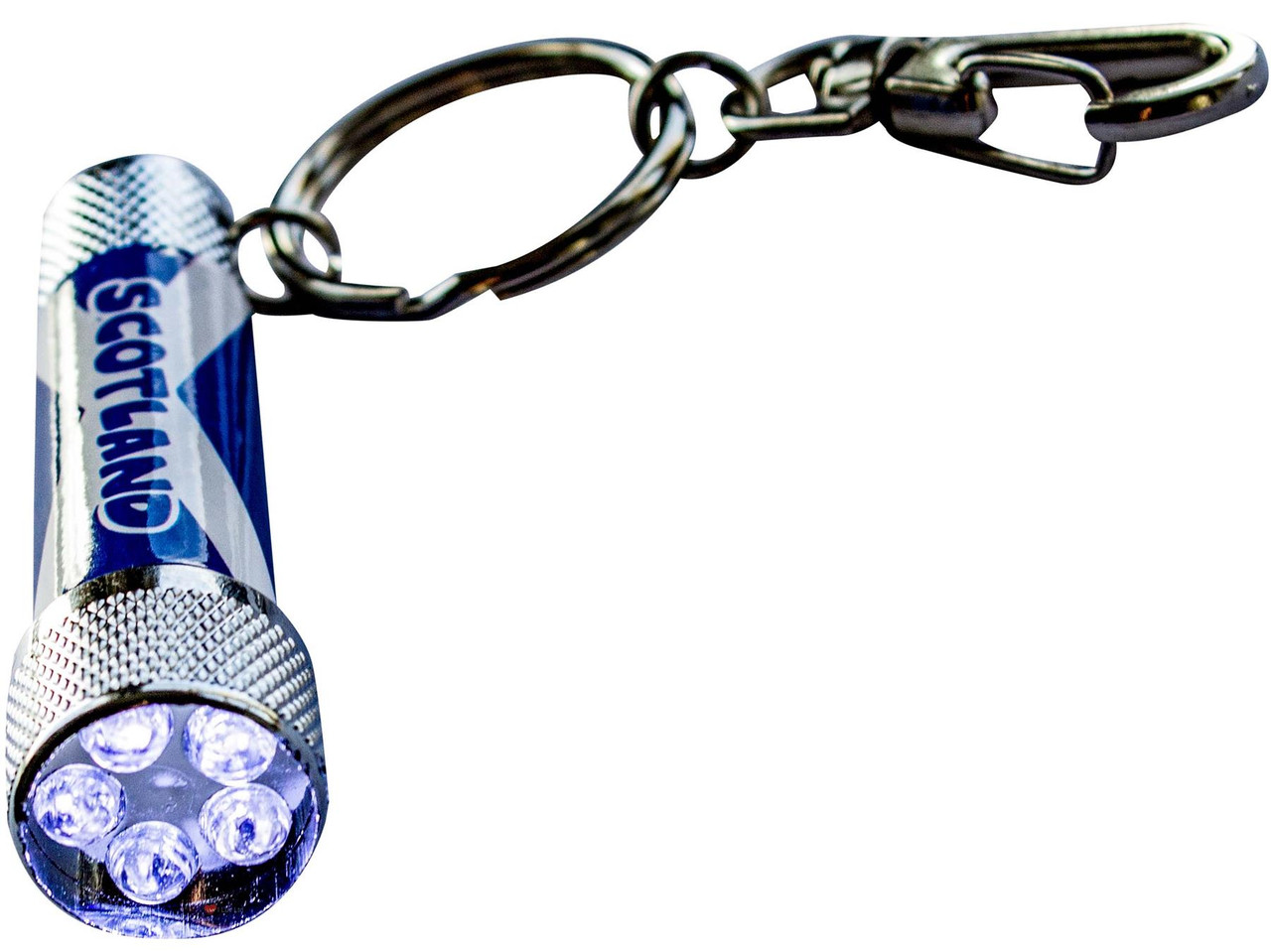 Scottish Keyring Blue Scottish Saltire Useful Bright Torch on a Keyring