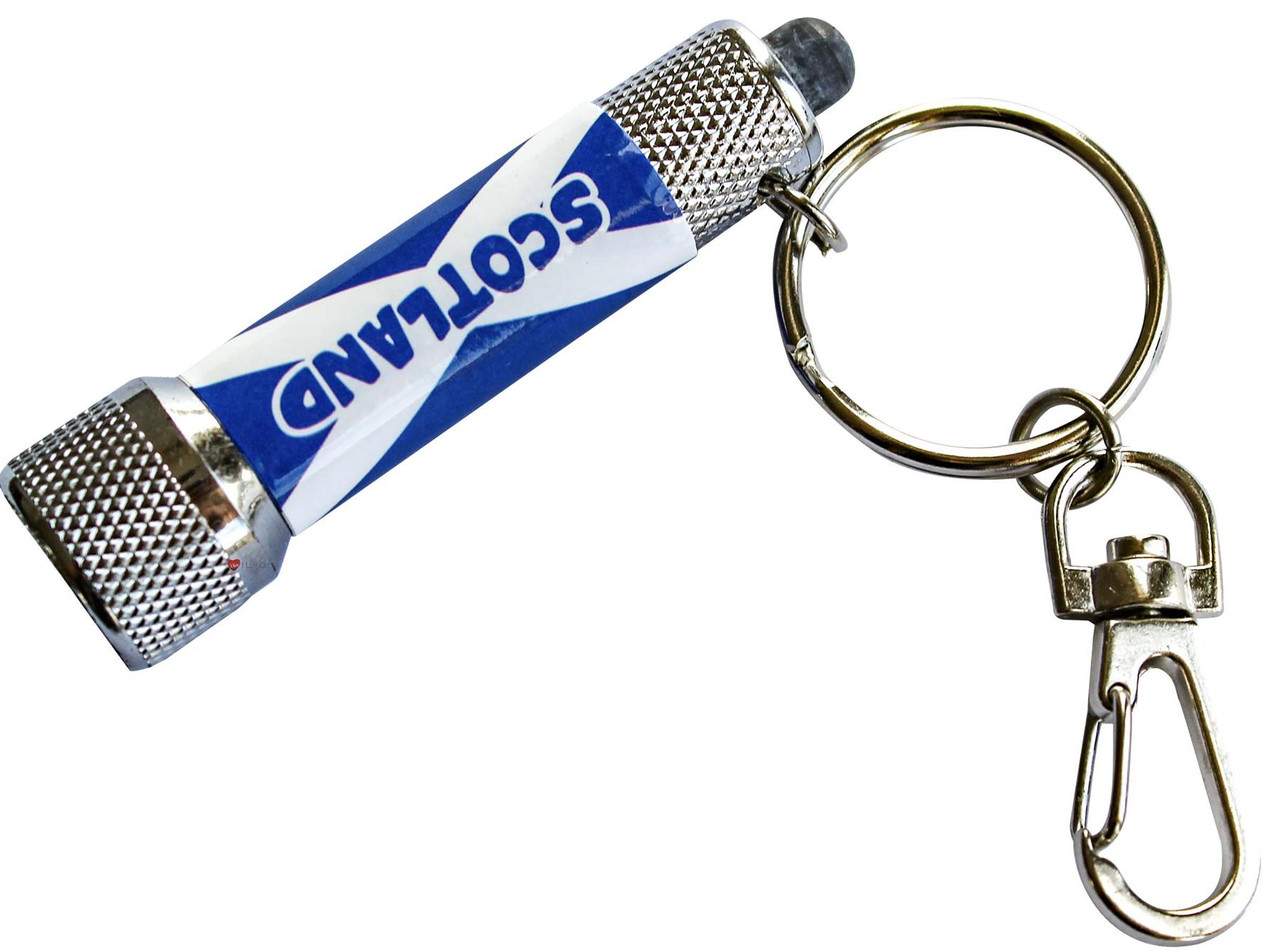 Scottish Keyring Blue Scottish Saltire Useful Bright Torch on a Keyring