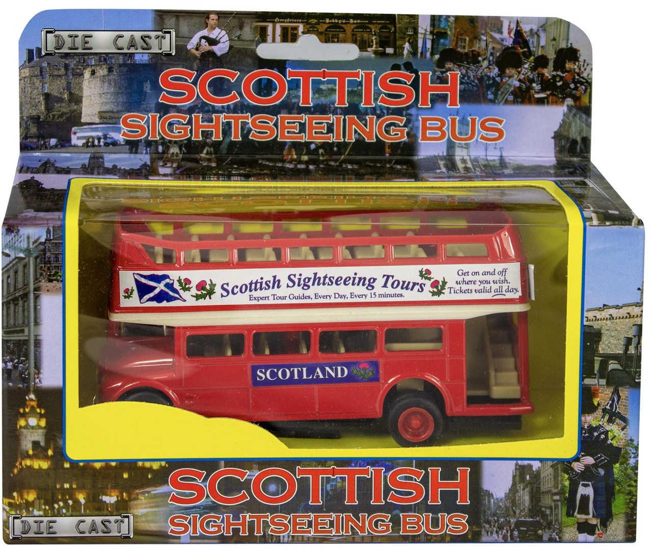Models Scotland Bus Red Diecast Scottish Open Topped Sightseeing Tour Bus Toy Model ...
