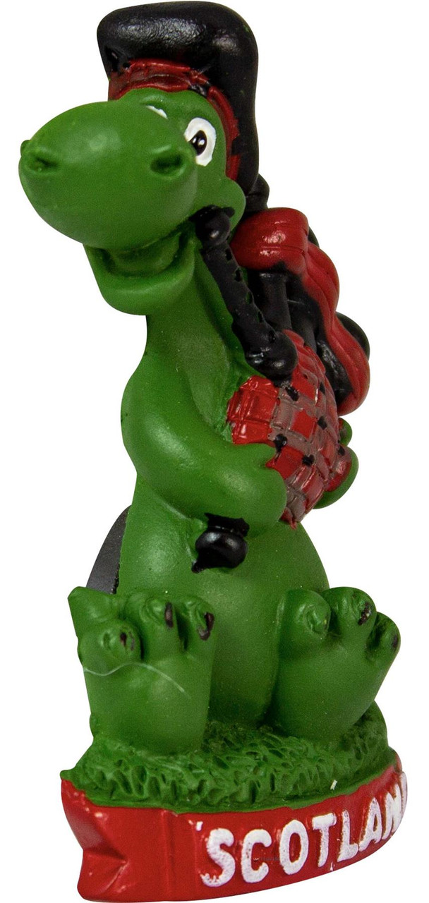 Resin Scottish Fridge Magnet With Nessie Piper Design