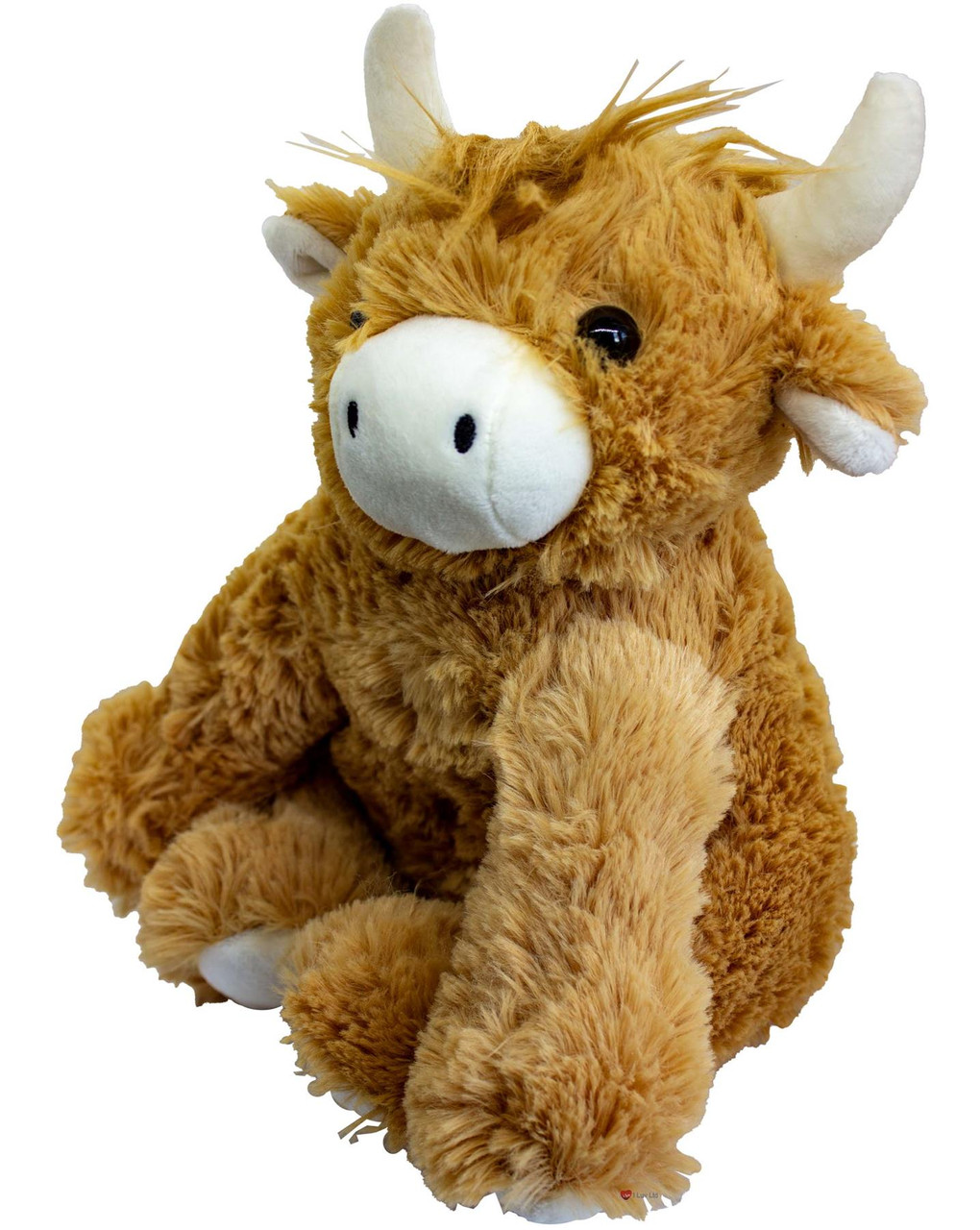 Sitting Fluffy Large Highland Cow  White Nose with Brown body Plush Soft Toy Gift for Kids