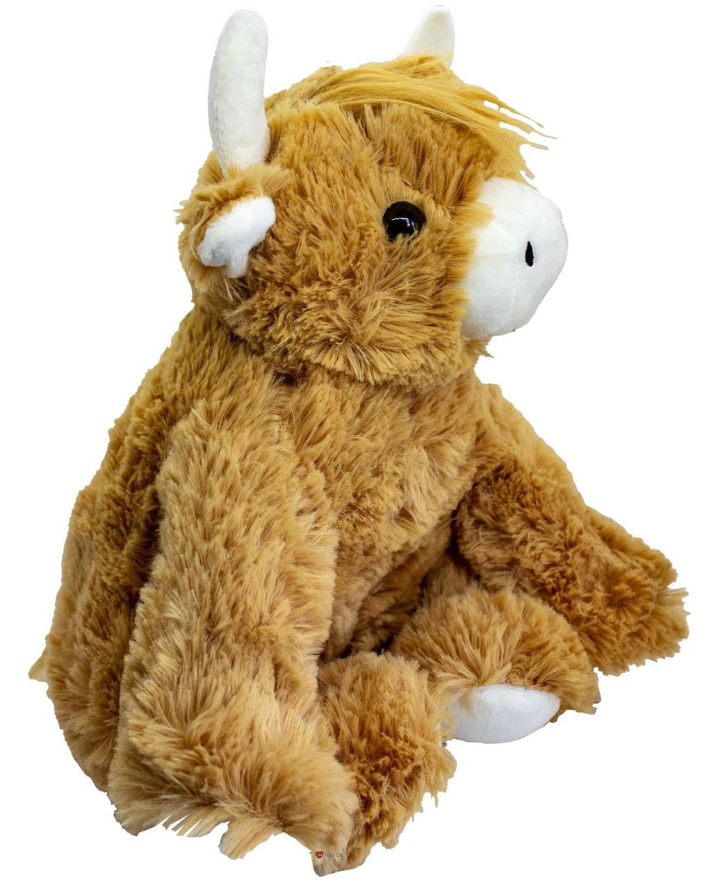 Sitting Fluffy Large Highland Cow  White Nose with Brown body Plush Soft Toy Gift for Kids