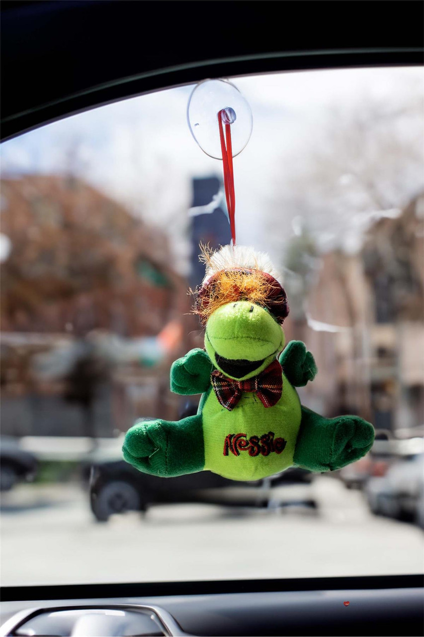 Loch Ness Monster Nessie Mascot Car Window Sucker Wearing a Tammy Hat and Bowtie