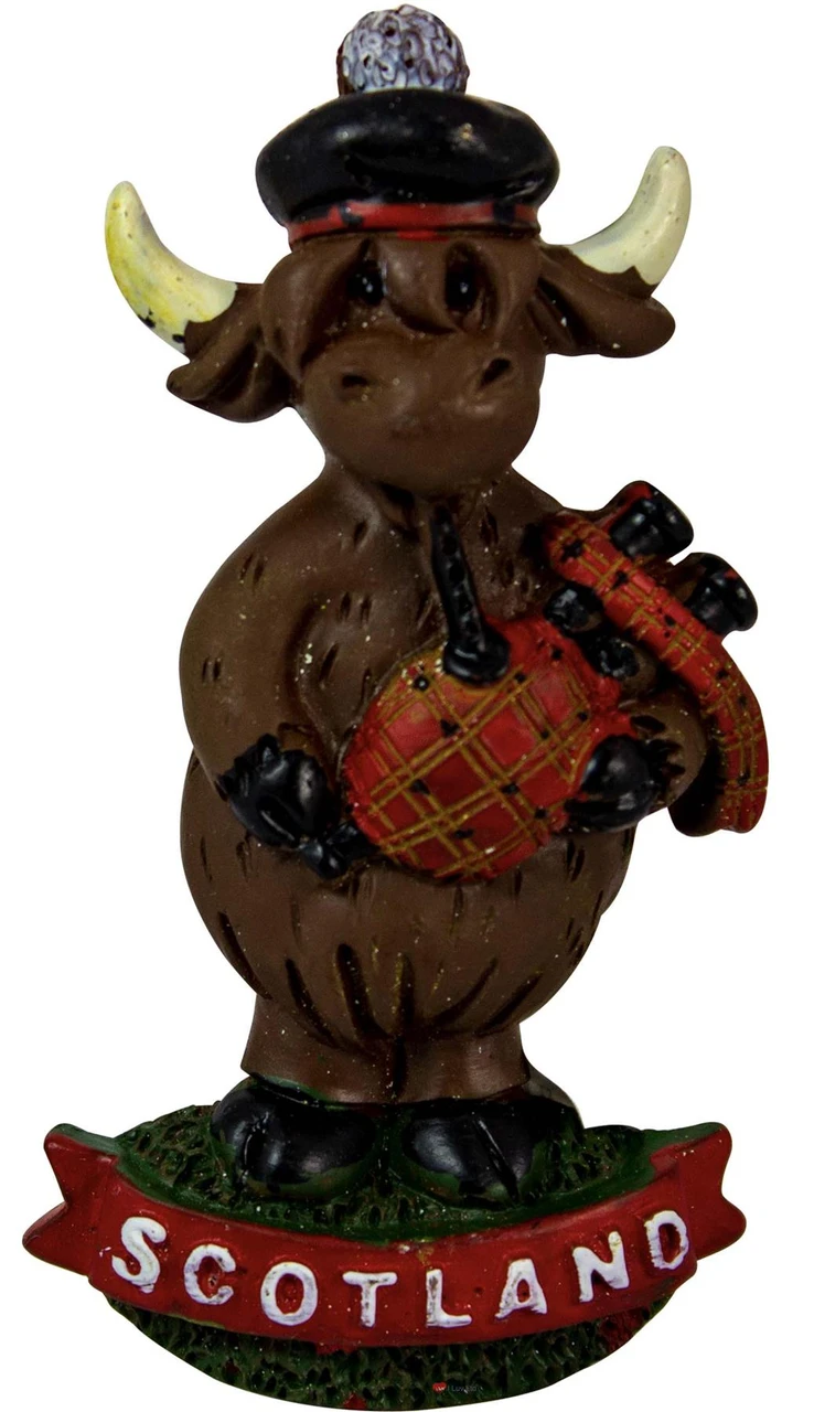 Resin Scottish Fridge Magnet With Highland Cow Design
