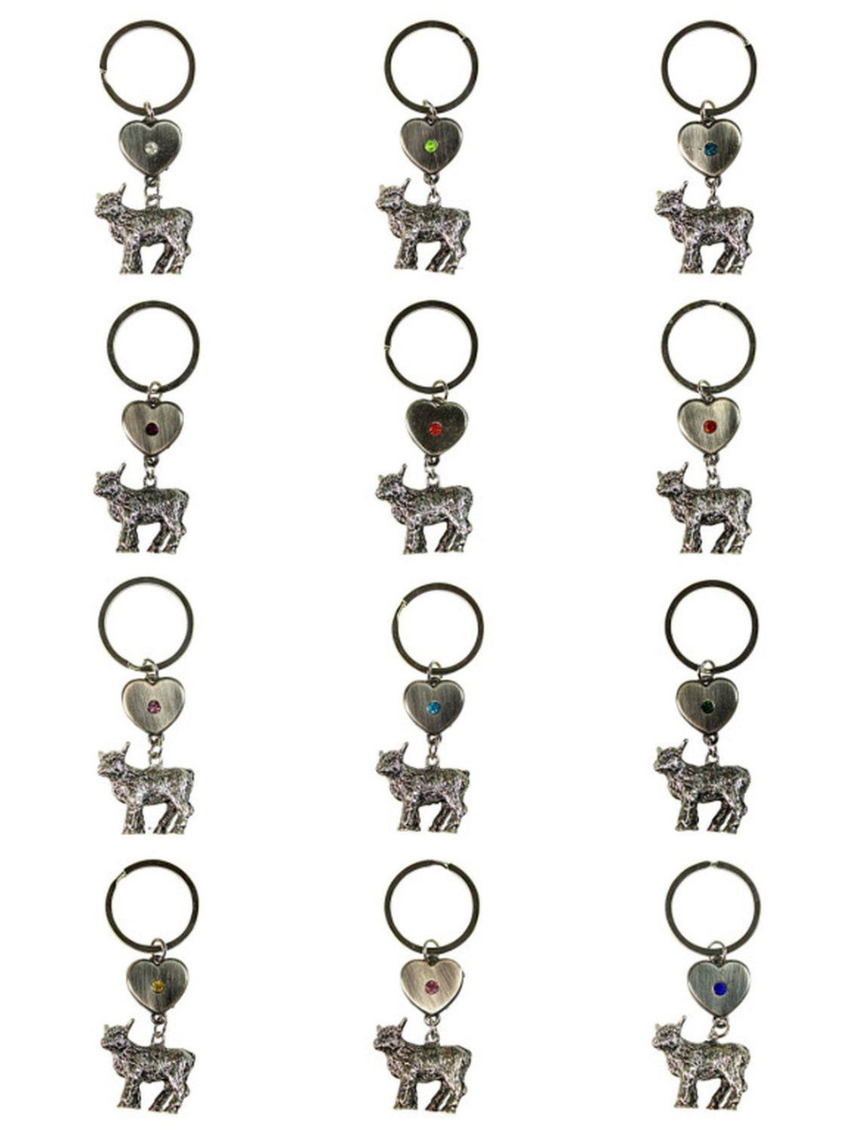 Birthstone Month of Birth Keyring Traditional Scottish Design for All Months