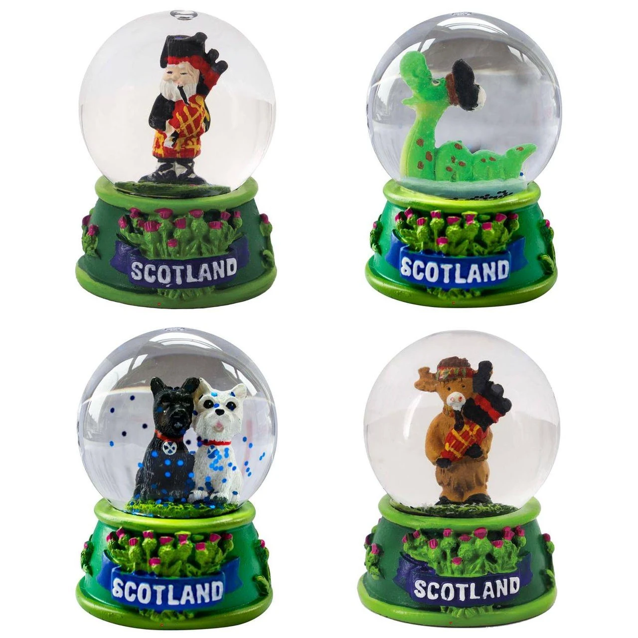 Waterball Snow Globes Scottish Highland Cow, Dogs, Nessie, Piper Christmas Gifts