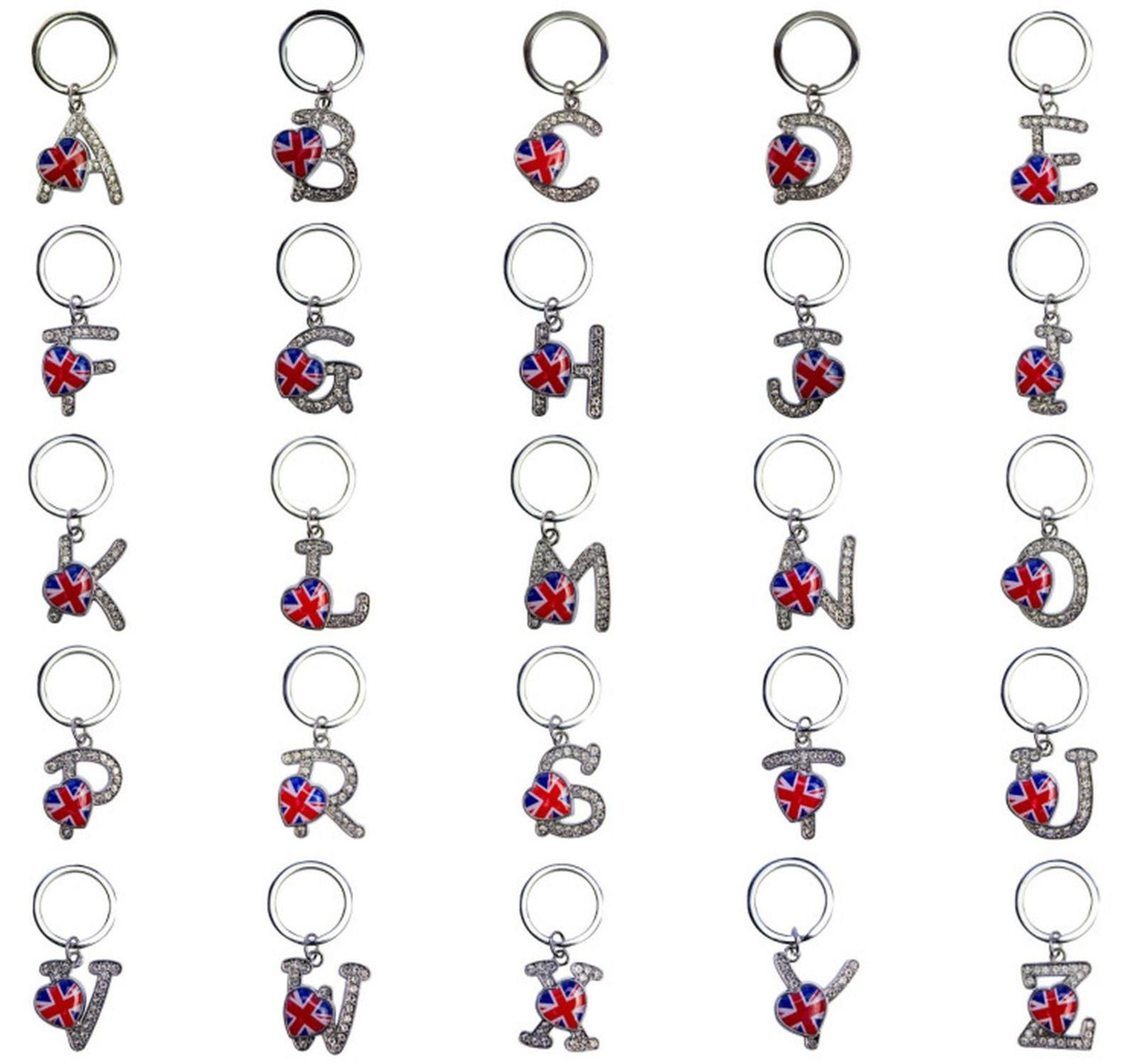 Union Flag Alphabet Keyring Saltire Letter A Letter British Union Jack Keyring
