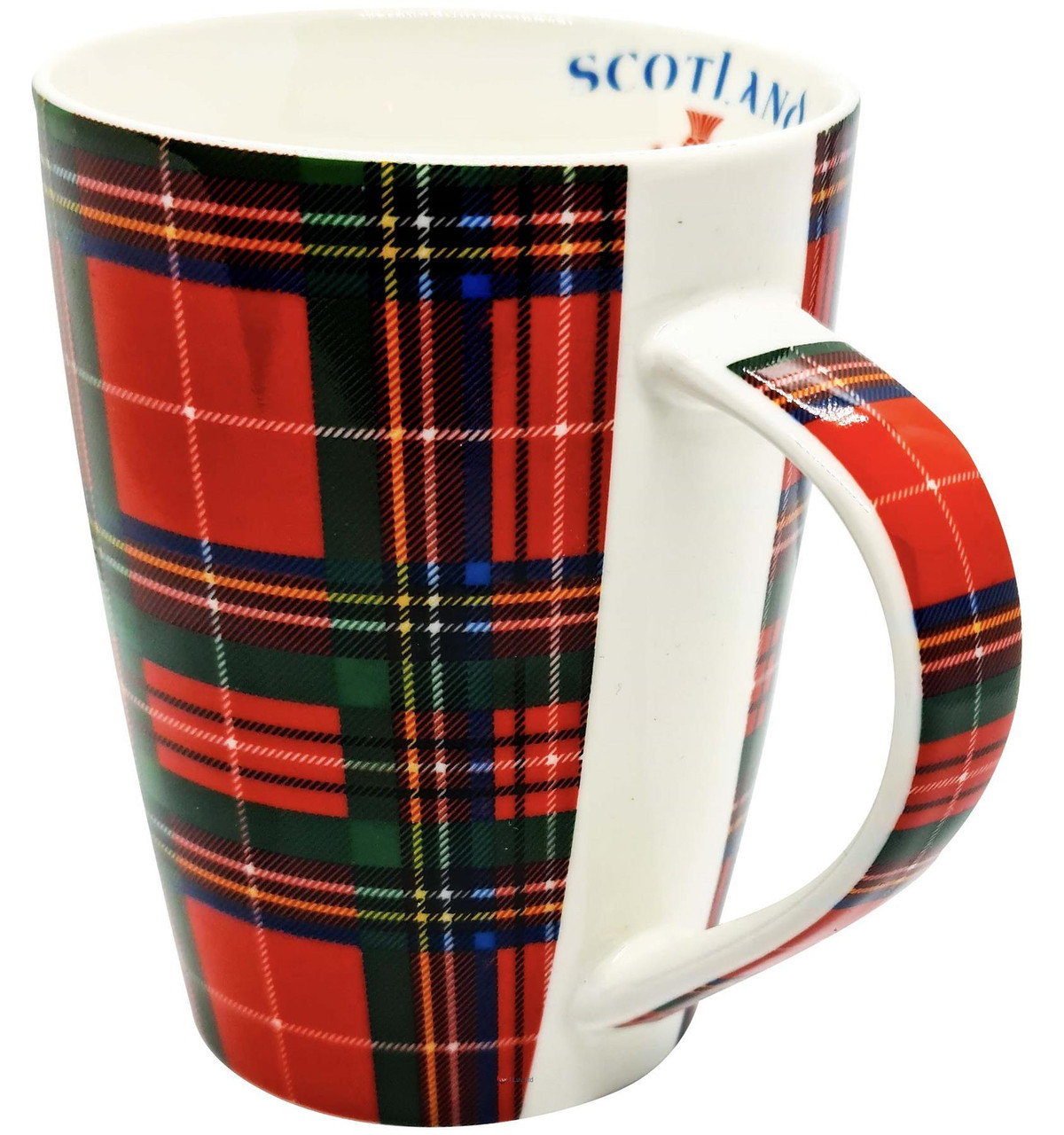 Mug Royal Stewart Tartan Microwave Safe Scotland Thistle Logo Inside