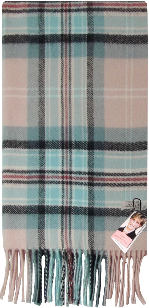 Scottish Soft Cashmere Scarf Princess Diana Rose Tartan