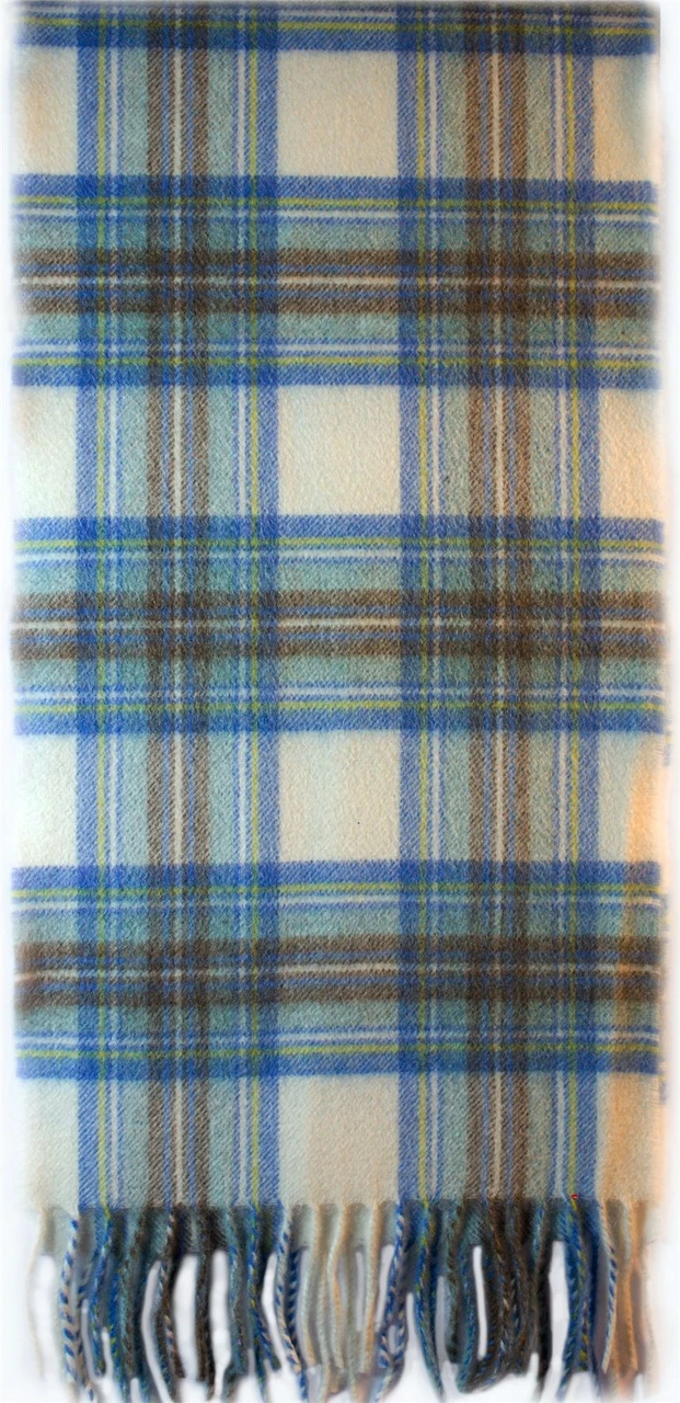 Scottish Soft Cashmere Scarf Stewart Blue Dress Tartan