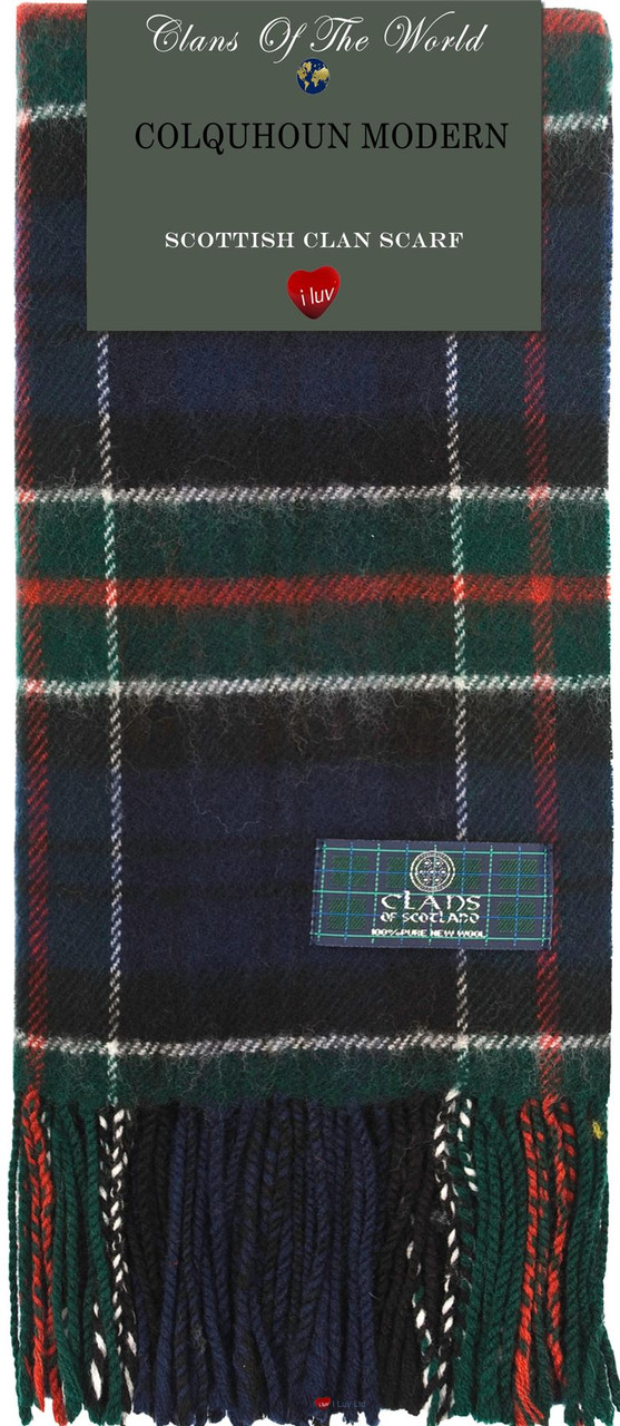 Colquhoun Modern Tartan Clan Scarf 100% Soft Lambswool