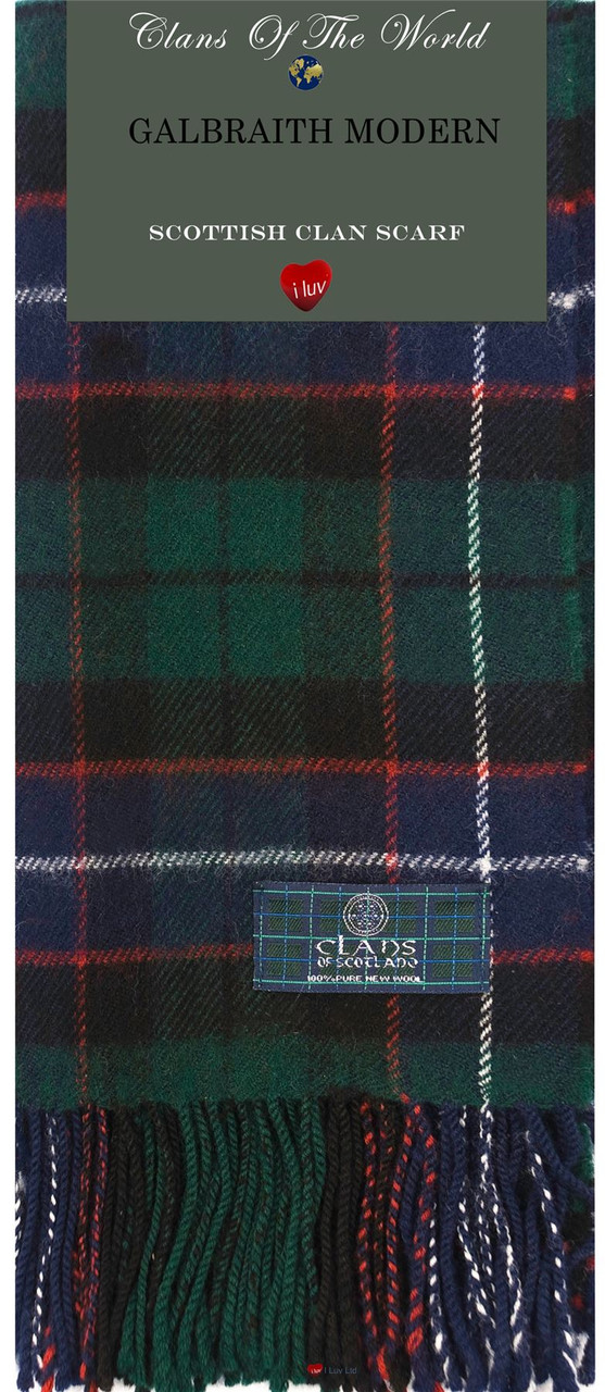 Galbraith Modern Tartan Clan Scarf 100% Soft Lambswool