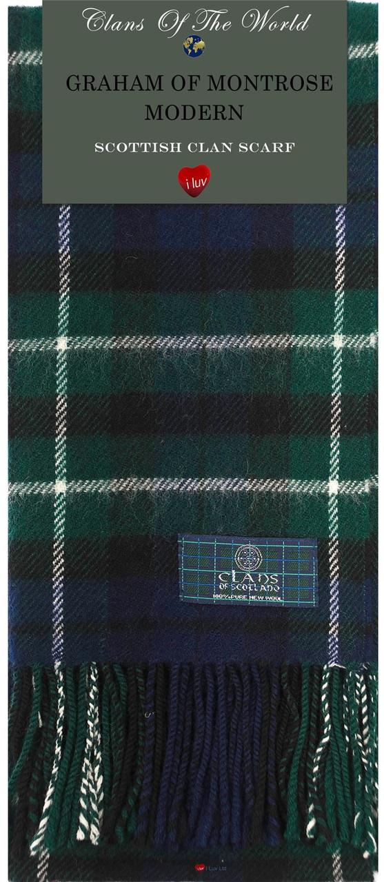 Graham of Montrose Modern Tartan Clan Scarf 100% Soft Lambswool