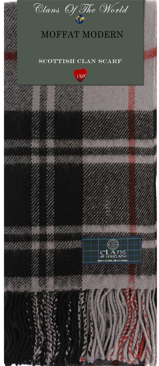 Moffat Modern Tartan Clan Scarf 100% Soft Lambswool