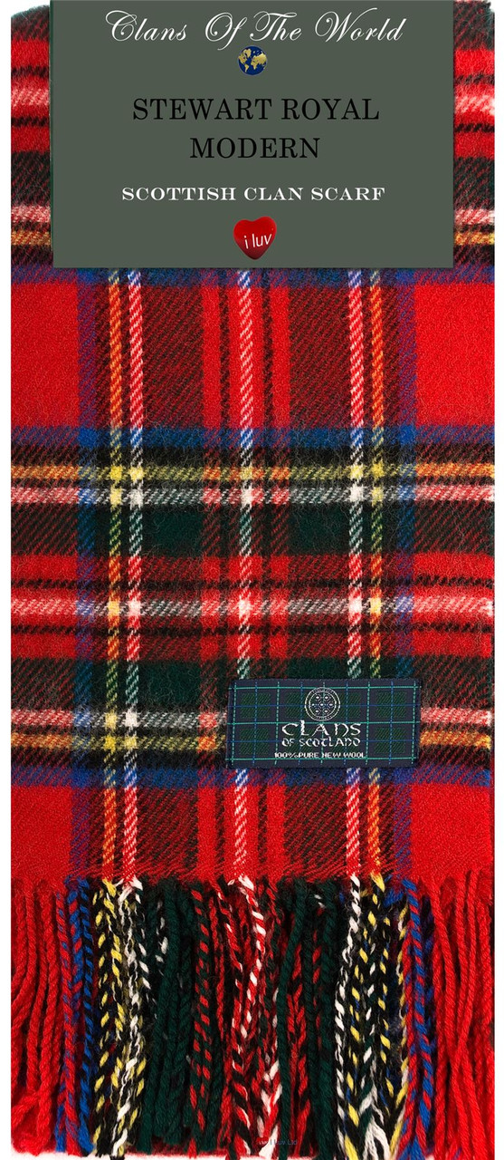 Stewart Royal Modern Tartan Clan Scarf 100% Soft Lambswool