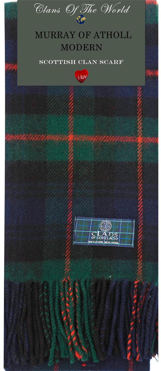 Murray of Atholl Modern Tartan Clan Scarf 100% Soft Lambswool