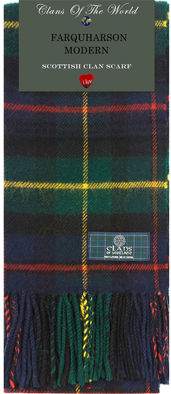 Farquharson Modern Tartan Clan Scarf 100% Soft Lambswool