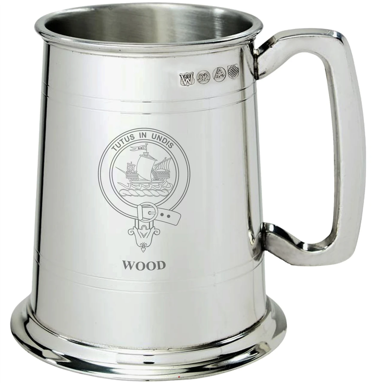 Wood Clan Crest Tankard 1 Pint Pewter