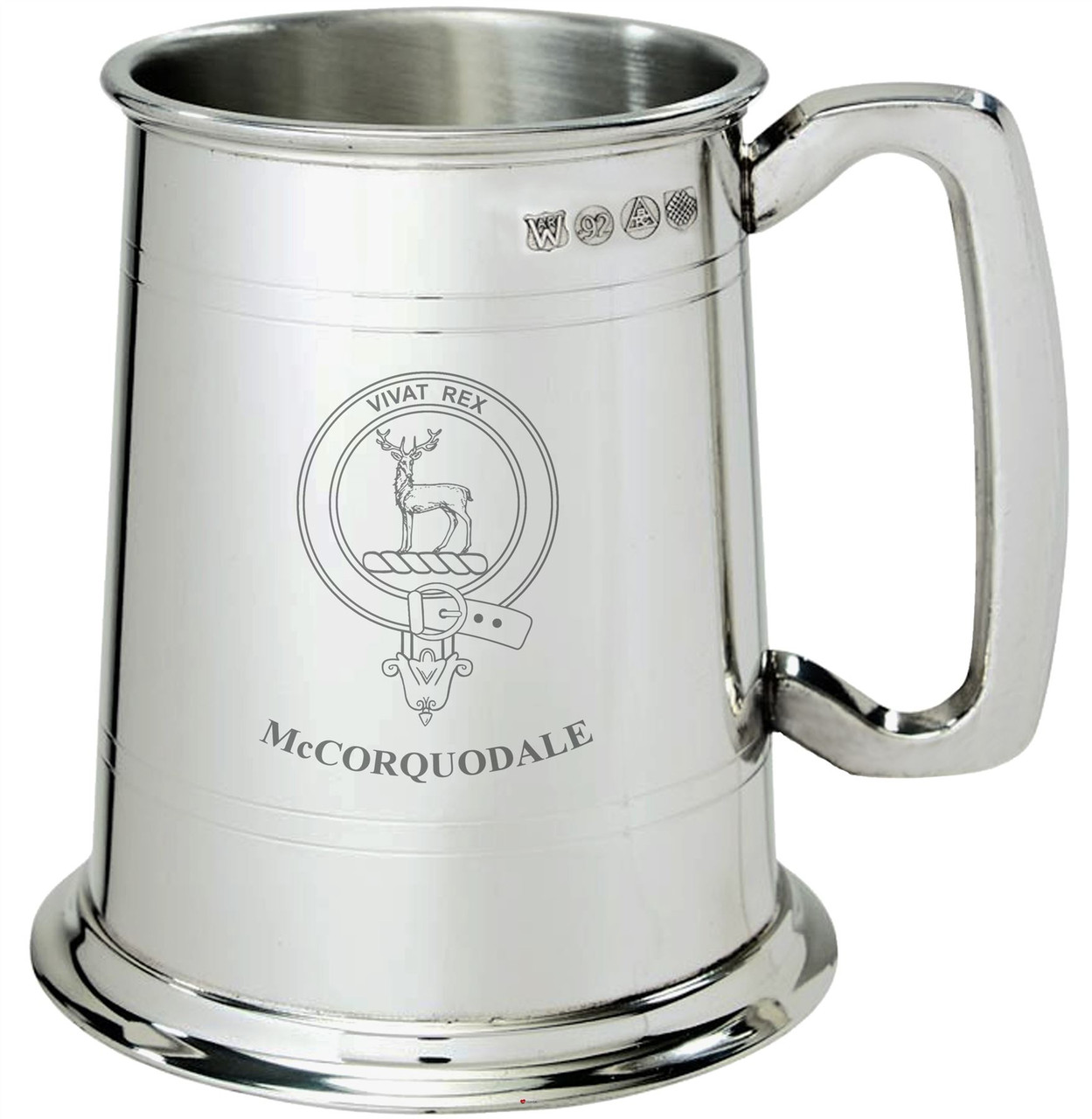 McCorquodale Clan Crest Tankard 1 Pint Pewter