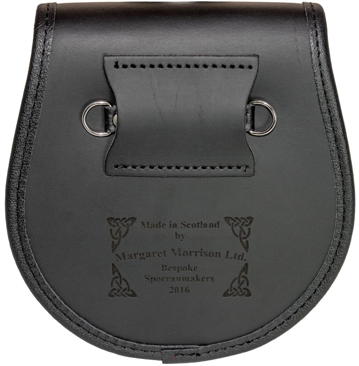 Callum Semi Dress Sporran Fur Plain Leather Flap Scottish Clan Crest
