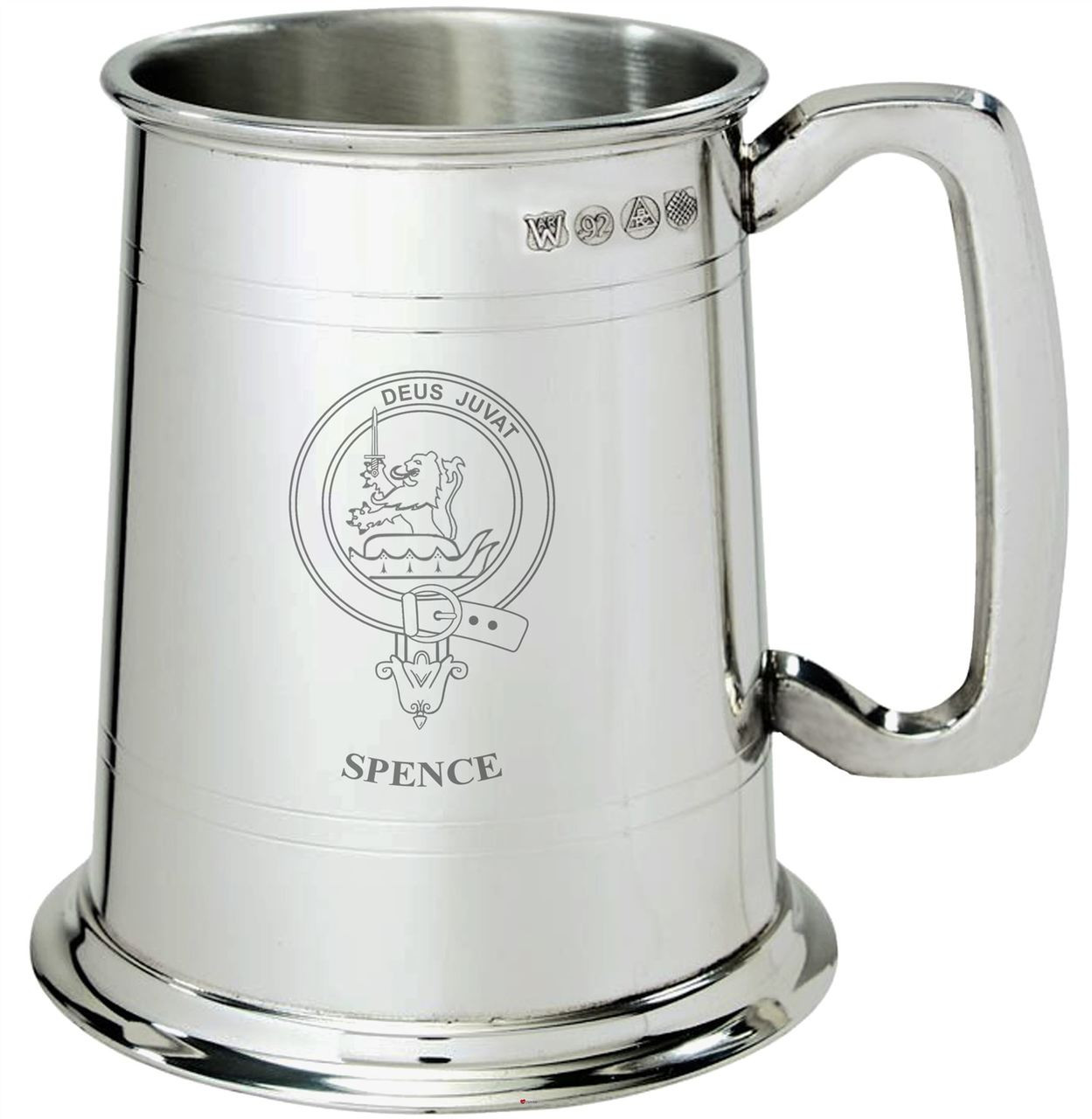 Spence Clan Crest Tankard 1 Pint Pewter