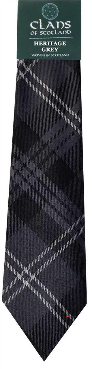 Heritage Grey Clan 100% Wool Scottish Tartan Tie
