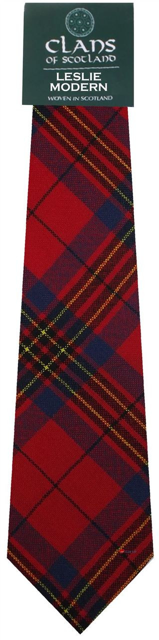 Leslie Clan 100% Wool Scottish Tartan Tie